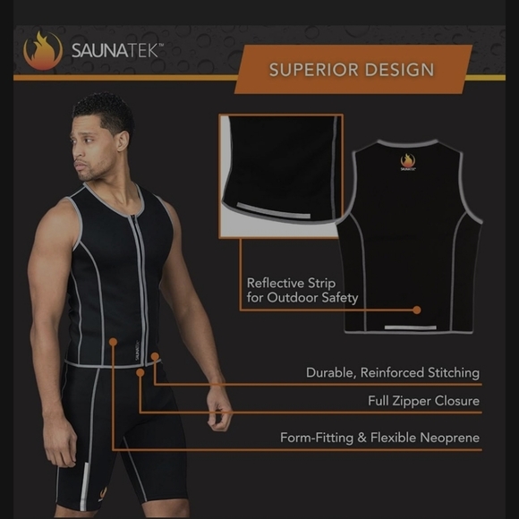 NWOT SaunaFX by Saunatek Men's XXL Neoprene Sauna Vest - Picture 2 of 9